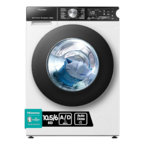 Hisense- Lavadora Secadora 2 en 1 con Vapor, 10,5 Kg Lavado, 6 Kg de Secado, 1400 rpm,Antibalanceo, Puerta XL