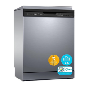 Midea Lavavajillas 60 cm+++ Inox para 12 servicios – 5 Programas, Antibacterias .