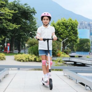 Caroma Patinete Eléctrico para Niños de 6 a 14 Años, 150W, 17 km/h, 80 Minutos, Luces de Colores