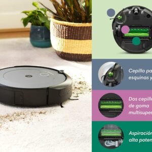 iRobot Robot Aspirador Roomba i1152, Wi-Fi, 2 cepillos de Goma multisuperficie, Ideal Mascotas